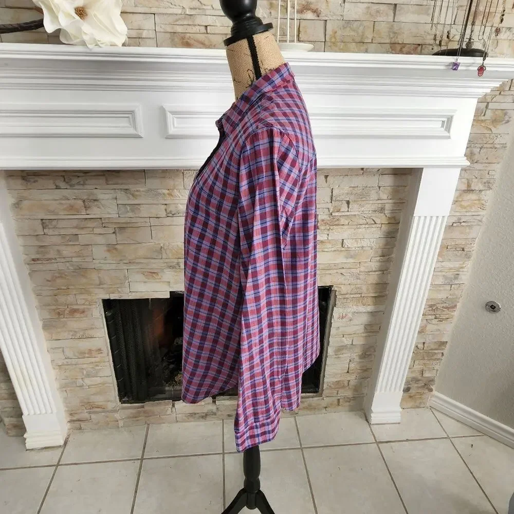 J. CREW boy‎ fit plaid button down shirt size 14